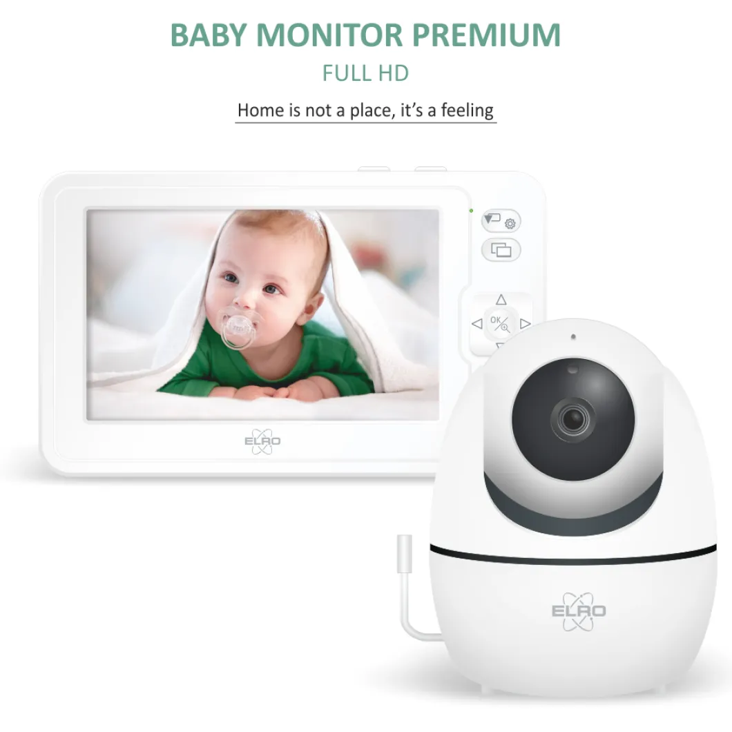 ELRO Baby Monitor Premium 1080P Full Hd Babyfoon Met 12,7 Cm Scherm (Bc2000)