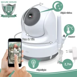 ELRO Baby Monitor Royale Hd Babyfoon Met 12,7 Cm Touchscreen En App - Met Drie Extra Babyfoons (Bc3000-4)