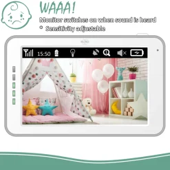 ELRO Baby Monitor Royale Hd Babyfoon Met 12,7 Cm Touchscreen En App - Met Drie Extra Babyfoons (Bc3000-4)