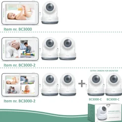 ELRO Baby Monitor Royale Hd Babyfoon Met 12,7 Cm Touchscreen En App - Met Twee Extra Babyfoons (Bc3000-3)