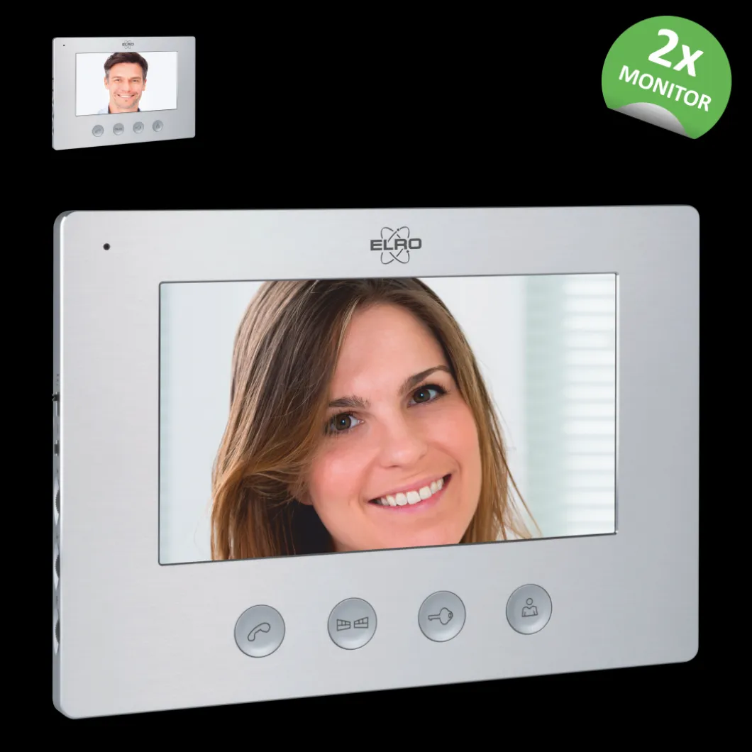 ELRO Bedraad Color Night Vision Deur Intercom Systeem Met Video – Twee Monitors (Dv477W2)