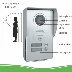 ELRO Bedraad Color Night Vision Deur Intercom Systeem Met Video – Twee Monitors (Dv477W2)