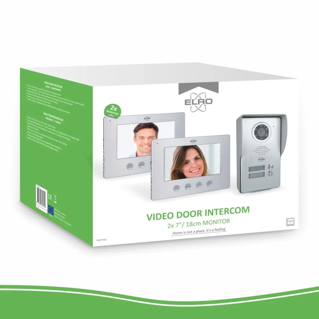 ELRO Bedraad Color Night Vision Deur Intercom Systeem Met Video – Twee Monitors (Dv477W2)