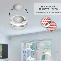 ELRO Brandpreventieset - 2X Rookmelder Met 5 Jaar Batterij En Magneetmontage - Co Melder Met 10 Jaar Sensor - Blusdeken Hardcover 1,2M X 1,2M (Ff0404)