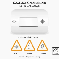 ELRO Brandpreventieset - 2X Rookmelder Met 5 Jaar Batterij En Magneetmontage - Co Melder Met 10 Jaar Sensor - Blusdeken Hardcover 1,2M X 1,2M (Ff0404)