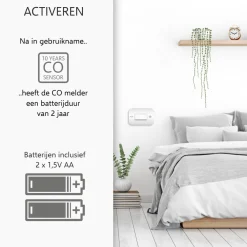 ELRO Brandpreventieset - 2X Rookmelder Met 5 Jaar Batterij En Magneetmontage - Co Melder Met 10 Jaar Sensor - Blusdeken Hardcover 1,2M X 1,2M (Ff0404)
