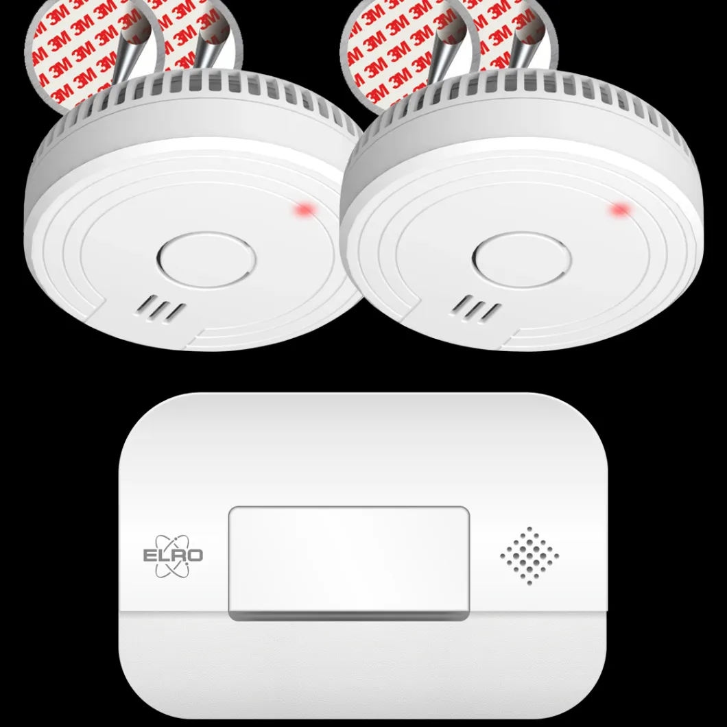 ELRO Brandpreventieset – 2X Rookmelders Met 5 Jaar Batterij En Magneet Montage + Koolmonoxidemelder Met 10 Jaar Sensor (Ff1840)
