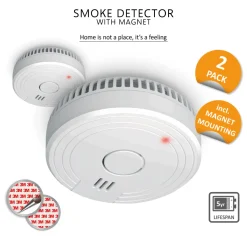 ELRO Brandpreventieset – 2X Rookmelders Met 5 Jaar Batterij En Magneet Montage + Koolmonoxidemelder Met 10 Jaar Sensor (Ff1840)