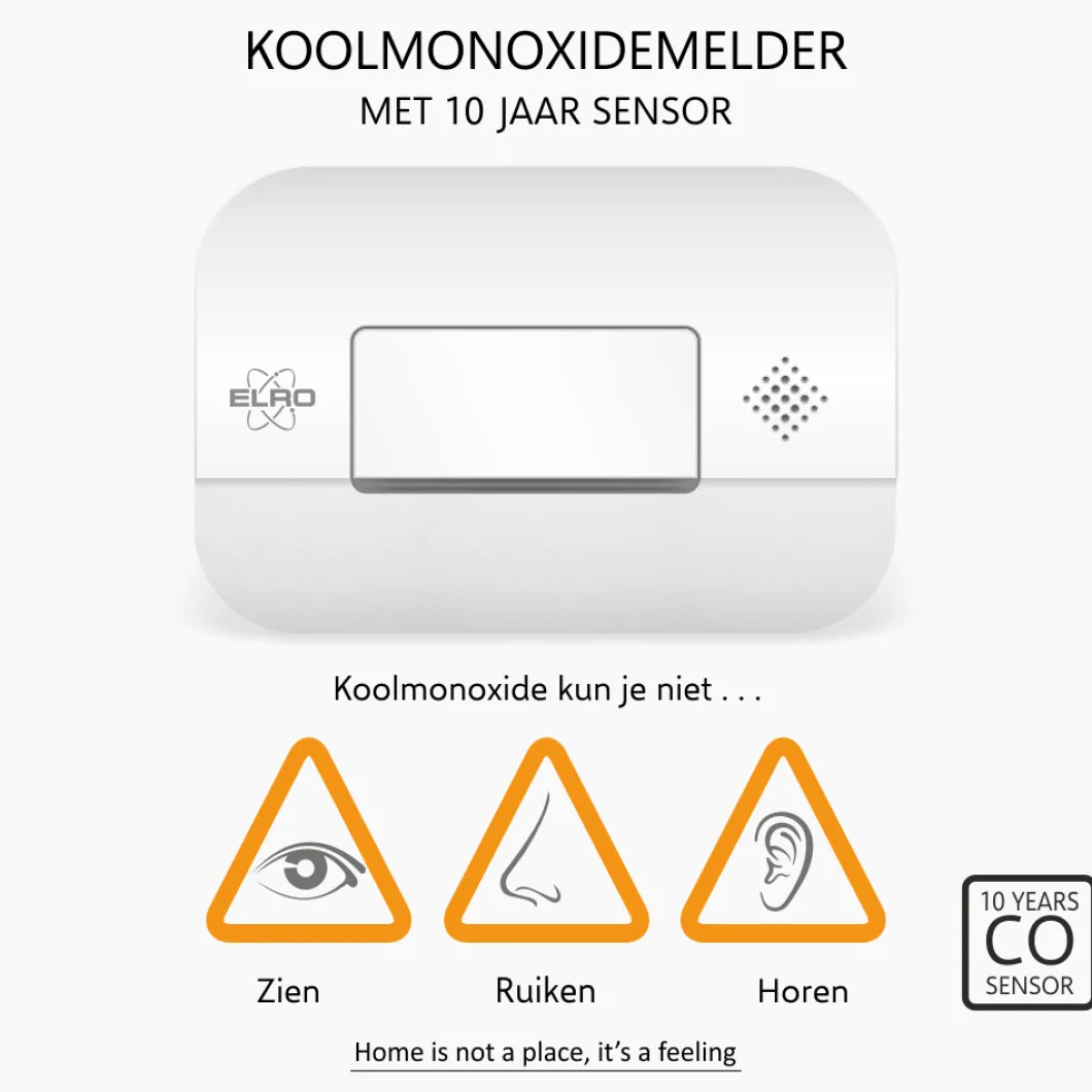 ELRO Brandpreventieset – 2X Rookmelders Met 5 Jaar Batterij En Magneet Montage + Koolmonoxidemelder Met 10 Jaar Sensor (Ff1840)