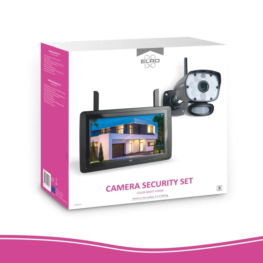 ELRO Color Night Vision Beveiligingscamera Set Met 9" Scherm En App (Cz60Rip)