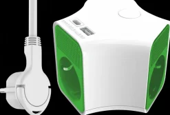 ELRO Cube Design Stekkerdoos 5-Voudig Met 1,5M Snoer En Schakelaar – 3X Stopcontact + Usb + Usb-C – Kinderbeveiliging – Randaarde Stekker – Max. 3680W – Tuv Getest (Es903)