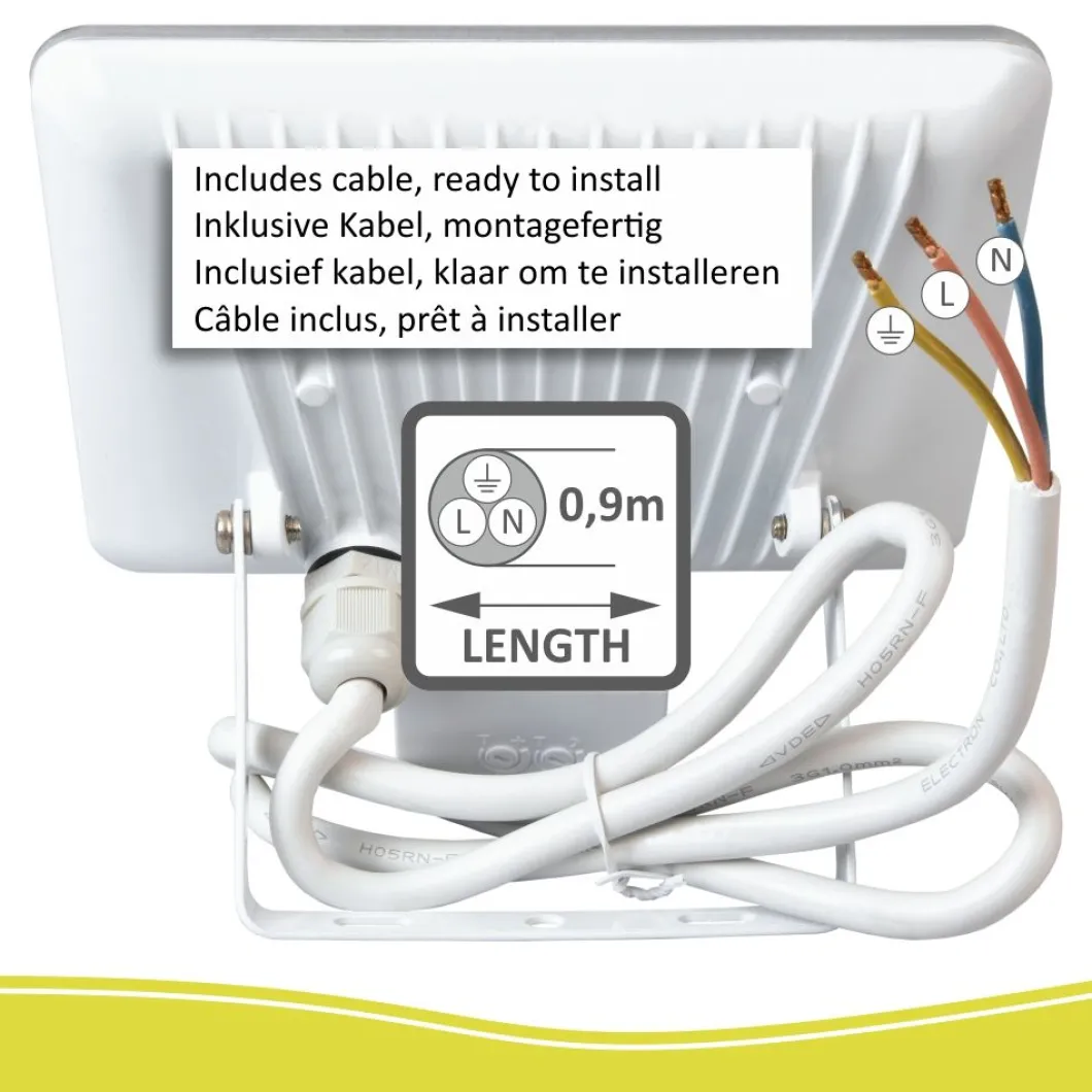 ELRO Design Led Buitenlamp Met Bewegingsmelder 20W - Wit (Lf5020P)