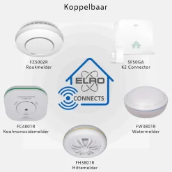 ELRO Draadloos Koppelbare Rookmelders - Met Hittesensor - Voldoet Aan Europese Norm En14604 - 2 Pack (Fz5002R)