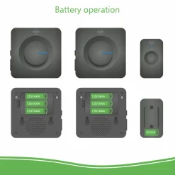 ELRO Draadloze Deurbel Set – Met 2X Ontvanger Op Batterij - Zwart (Db3000-P1C2B)