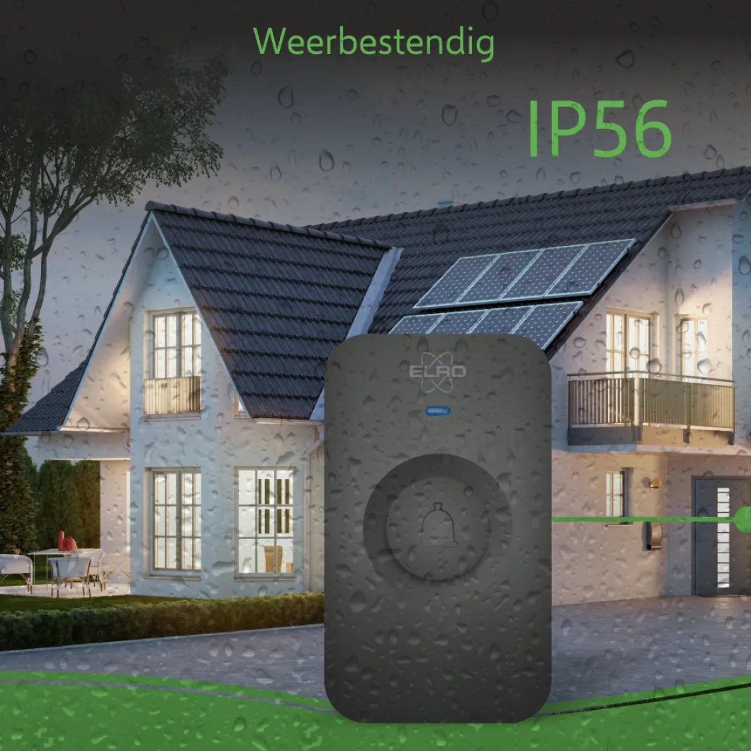ELRO Draadloze Deurbel Set – Plug-In Ontvanger + Batterij Ontvanger (Db3000Pb-P1C2B)