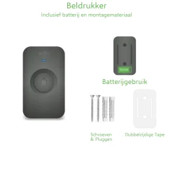 ELRO Draadloze Deurbel Set – Plug-In Ontvanger + Batterij Ontvanger (Db3000Pb-P1C2B)