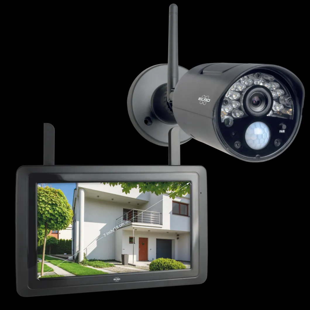 ELRO Draadloze Hd Beveiligingscamera Set Met 7" Scherm En App (Cz30Rips)