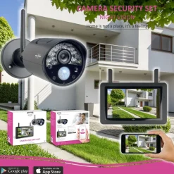 ELRO Draadloze Hd Beveiligingscamera Set Met 7" Scherm En App (Cz30Rips)