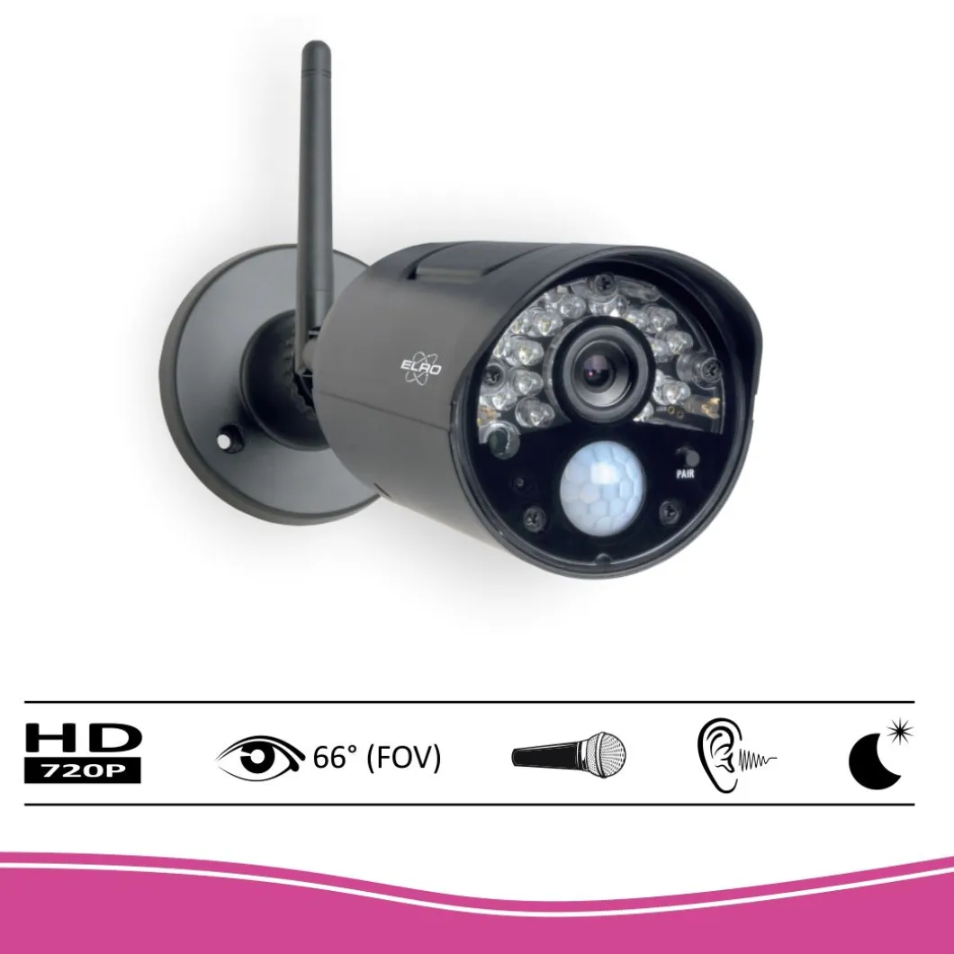 ELRO Draadloze Hd Beveiligingscamera Set Met 7" Scherm En App (Cz30Rips)