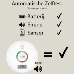 ELRO Pro Design Koolmonoxidemelder Met 10 Jaar Batterij - Automatische Zelftest - Voldoet Aan Europese Norm En50291 (Pk4910)