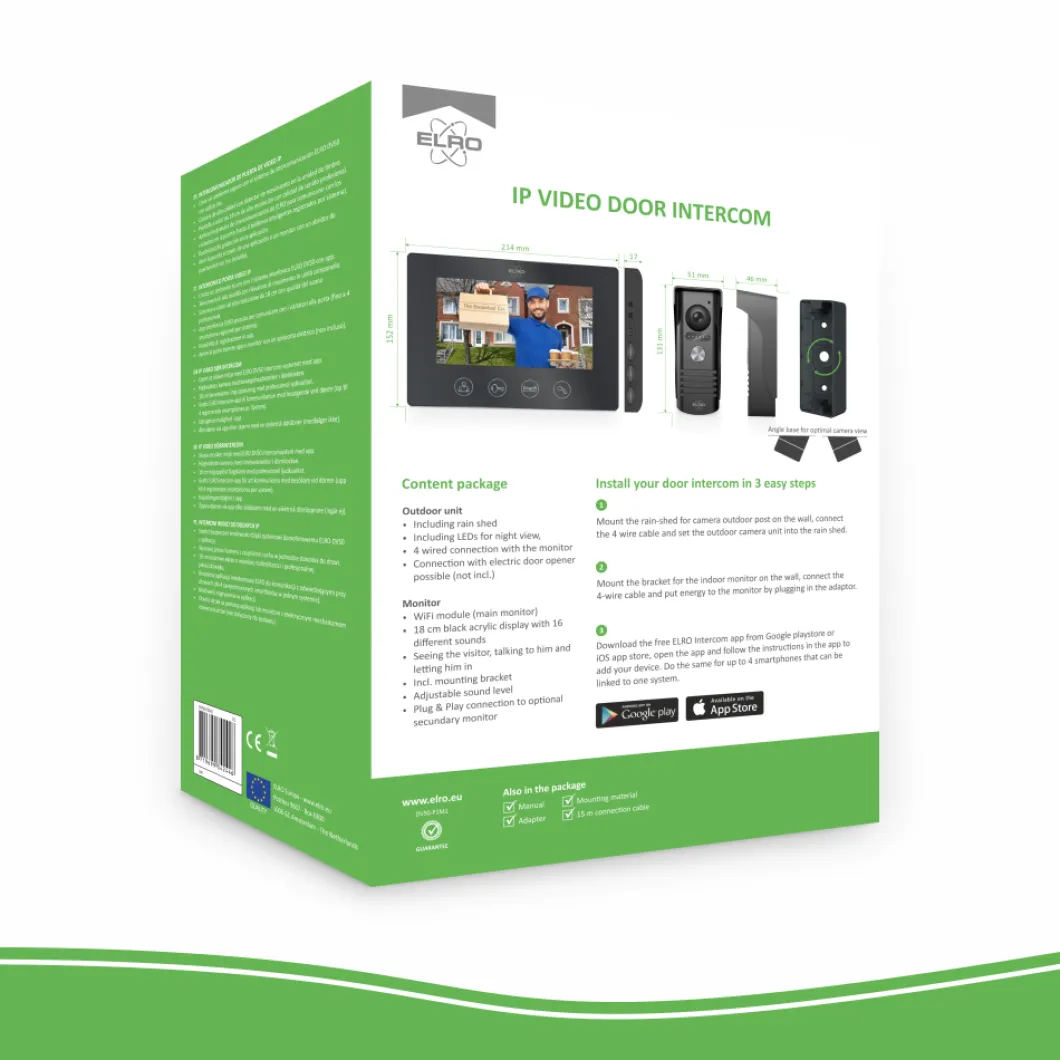 ELRO Ip Wifi Deurintercom Met 7" Monitor (Dv50)