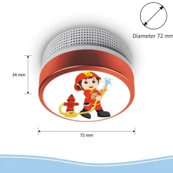 ELRO Kids Rookmelder Brandweerman Met 10 Jaar Batterij (Fs8110)