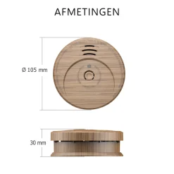 ELRO Rookmelder Met Hout Look En 5 Jaar Batterij - 2-Pack (Fs1605)