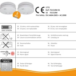 ELRO Rookmelder Met 10 Jaar Batterij En Magneet Montage - 2 Pack (Fs1510M)