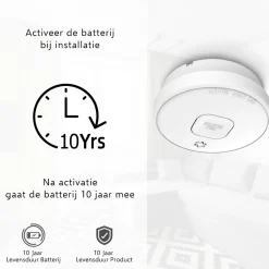 ELRO Rookmelder Met 10 Jaar Batterij – 10 Jaar Sensor - Voldoet Aan Europese Norm En14604 (Fs2010)