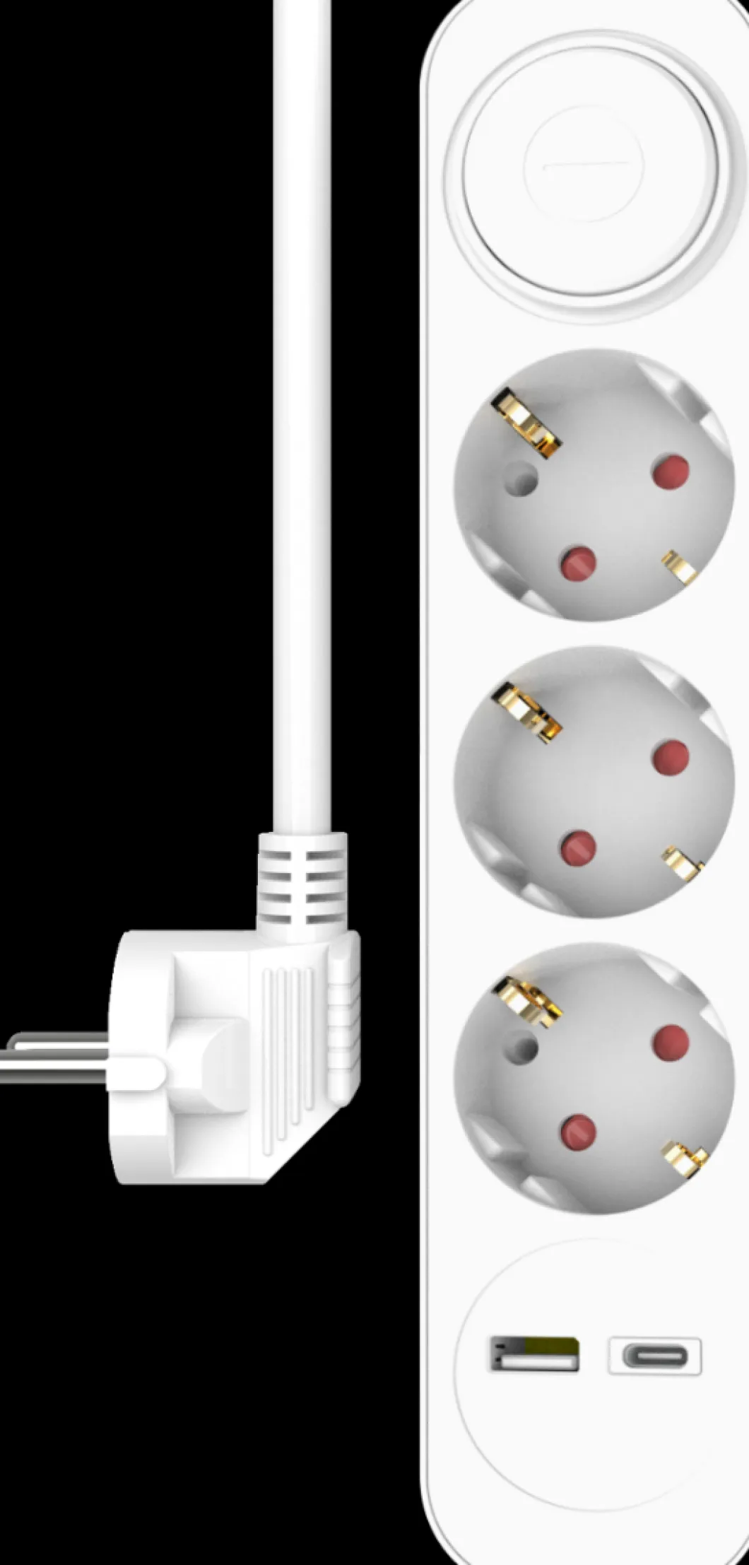 ELRO Stekkerdoos 5-Voudig Met 1,5M Snoer En Schakelaar – 3X Stopcontact + Usb + Usb-C – Kinderbeveiliging – Randaarde Stekker – Max. 3680W – Tuv Getest (Es303)