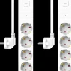 ELRO Stekkerdoos 4-Voudig Met Overspanningsbeveiliging - 1,5M Snoer En Schakelaar – Kinderbeveiliging – Randaarde Stekker – Max. 3680W – Tuv Getest | 2-Pack (Es704)
