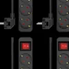 ELRO Stekkerdoos 3-Voudig Met Schakelaar En 1,5M Snoer – Kinderbeveiliging – Randaarde Stekker – Max. 3680W – Tuv Getest | 4-Pack (Es103S)