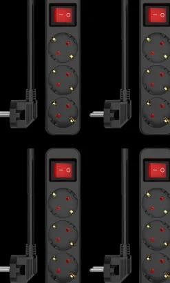 ELRO Stekkerdoos 3-Voudig Met Schakelaar En 1,5M Snoer – Kinderbeveiliging – Randaarde Stekker – Max. 3680W – Tuv Getest | 4-Pack (Es103S)