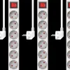 ELRO Stekkerdoos 6-Voudig Met Schakelaar En 1,5M Snoer – Kinderbeveiliging – Randaarde Stekker – Max. 3680W – Tuv Getest | 3-Pack (Es106S)