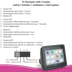ELRO Tv Simulator Anti Inbraak En Diefstal Met Led Verlichting (Adtv4)