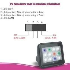 ELRO Tv Simulator Anti Inbraak En Diefstal Met Led Verlichting (Adtv4)
