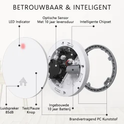 ELRO Ultra Dunne Rookmelder Met 10 Jaar Batterij - Voldoet Aan Europese Norm En14604 - 3 Stuks (Fs4610)