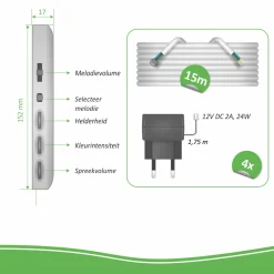 ELRO Wifi Ip Video Deur Intercom – 4 Appartementen (Dv477Ip4)